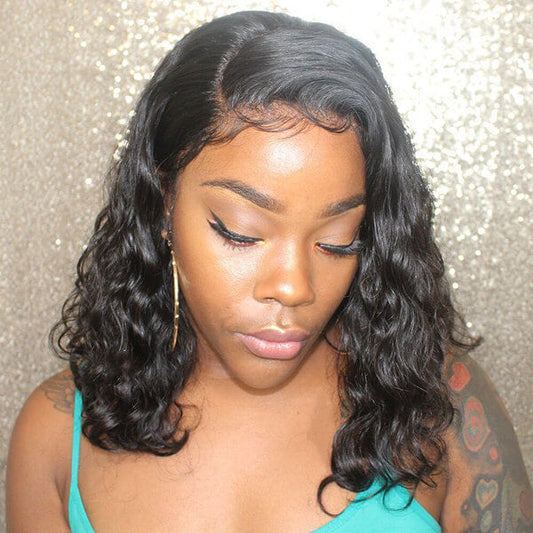 Human Hair 4x4 Lace Closure Natural Wave BOB Wig