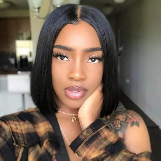 Human Hair 4x4 Lace Closure Straight BOB Wig