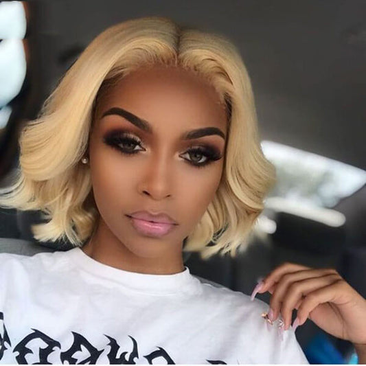 Human Hair 4x4 Lace Closure 613 Blonde Body Wave BOB Wig