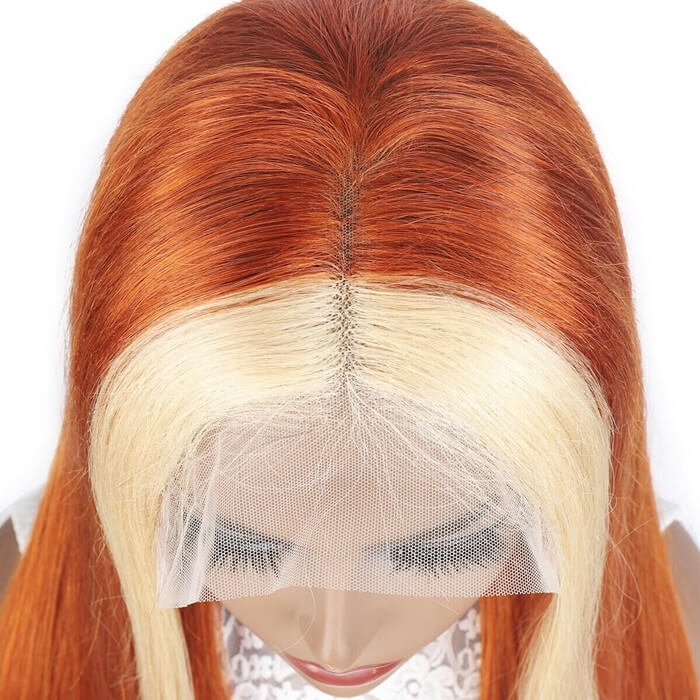 Human Hair 13x4 Lace Front Ginger #613 Blonde Wig - All textures are customizable