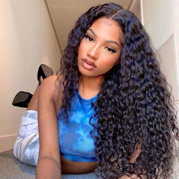 HD - Human Hair 4x4 Lace Closure Deep Curly Wig