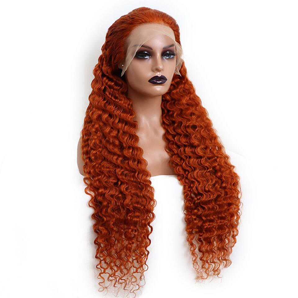 Human Hair 13x4 Lace Front Ginger 350 Wig - All textures are customizable