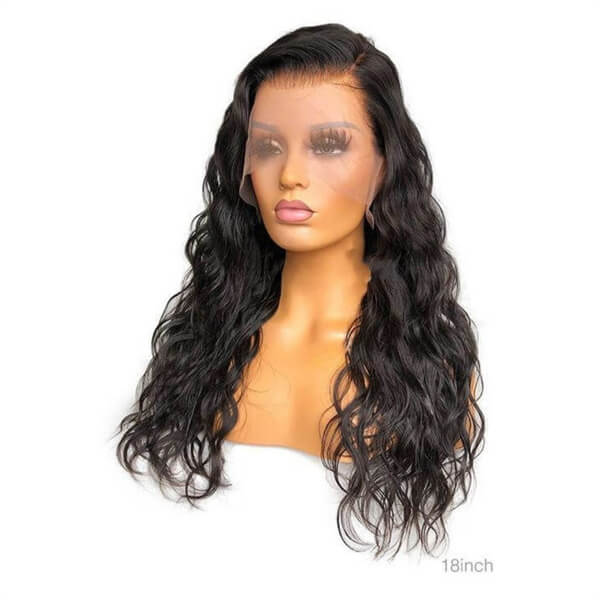 Human Hair 13x4 Full Lace Front Natural Wave Wig