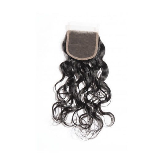 Human Hair Natural Black 4x4 Natural Wave Closure