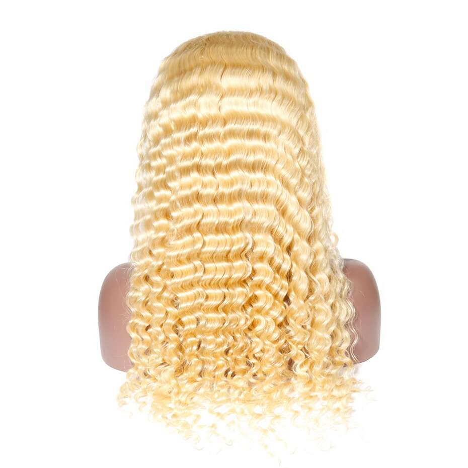 Human Hair 13x4 Lace Front #613 Blonde Deep Wave Wig