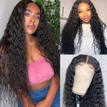 HD - Human Hair 5x5 Lace Closure Water Wave Wig