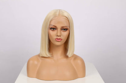 Human Hair 4x4 Lace Closure 613 Blonde Straight BOB Wig