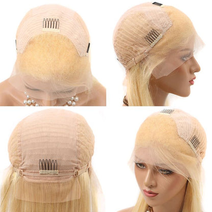 Human Hair 13x4 Lace Front #613 Blonde Straight Wig