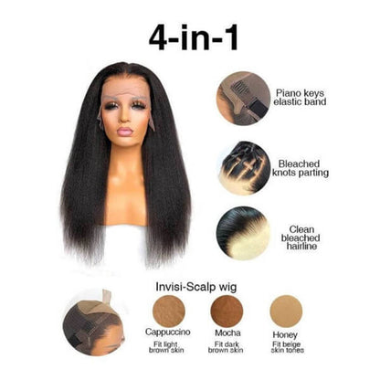 Human Hair 13x6 Lace Front Kinky Straight Wig