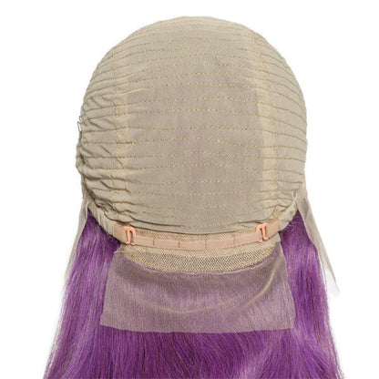 Human Hair 13x4 Lace Front Purple Straight BOB Wig